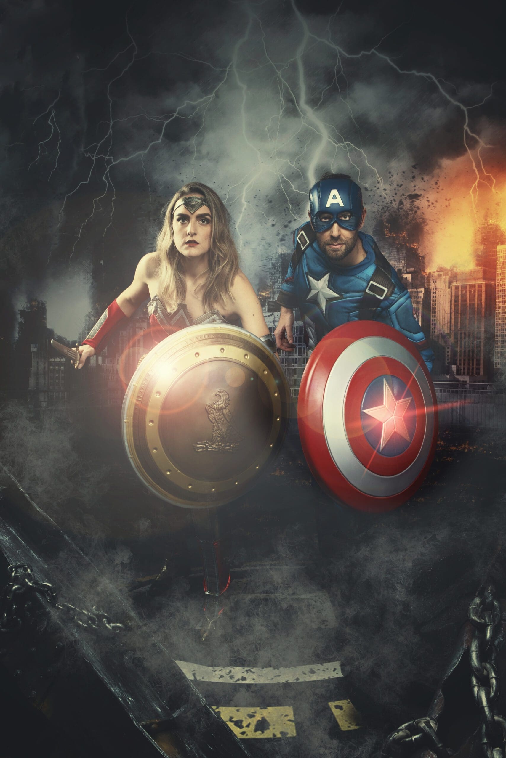 Duo Captain America et Wonder woman
