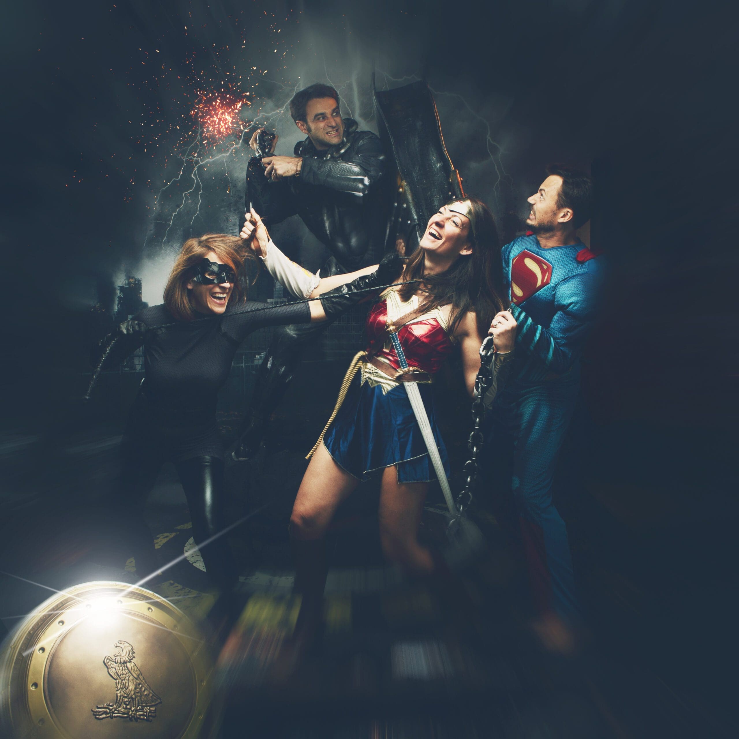 Groupe de copains super-héros affiche de film Nice