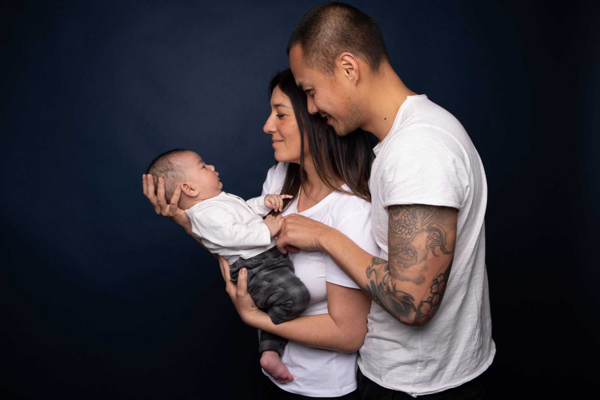 Portrait de famille parents et bébé Nice